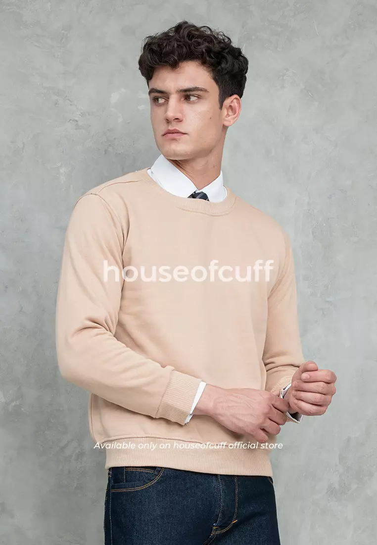 Houseofcuff Sweatshirt Sweater Basic Crewneck Krem