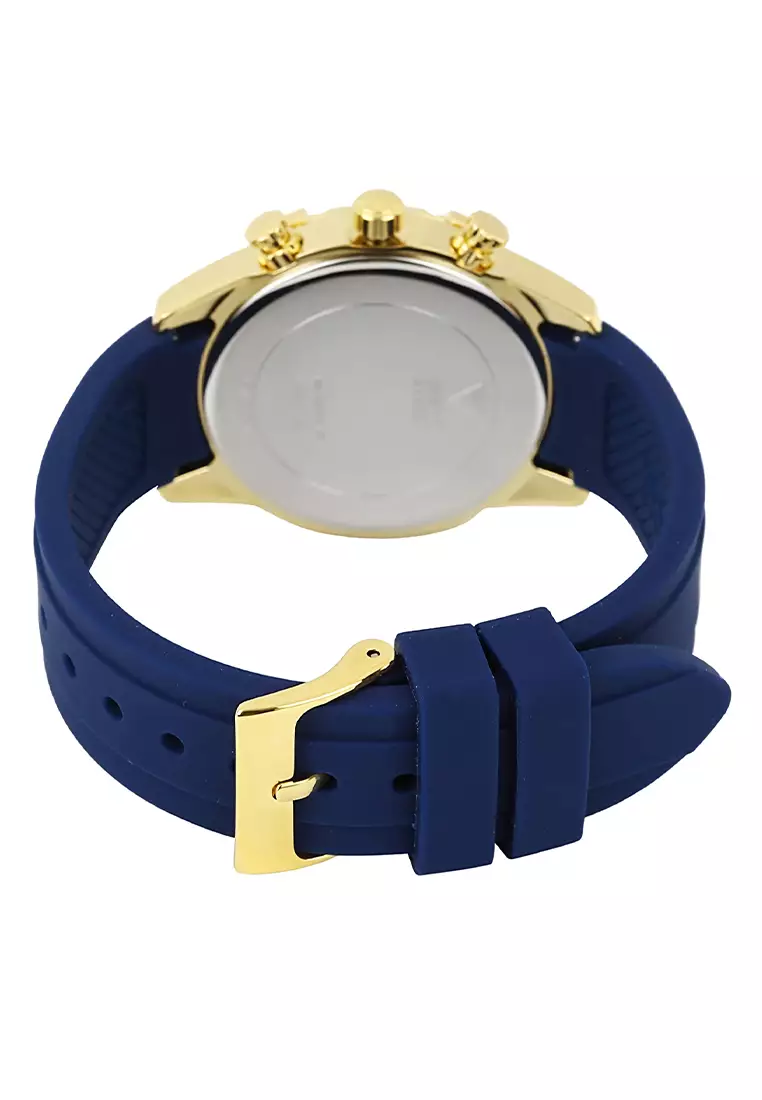Guess W0562L2 - Jam Tangan Chronograph Wanita - Gold - Blue Rubber Strap