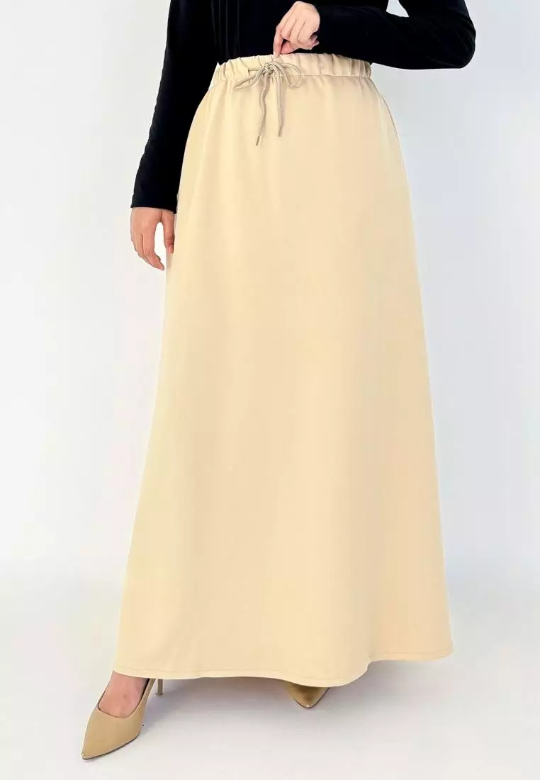 Ghea Skirt (Rok Panjang Basic) - Krem