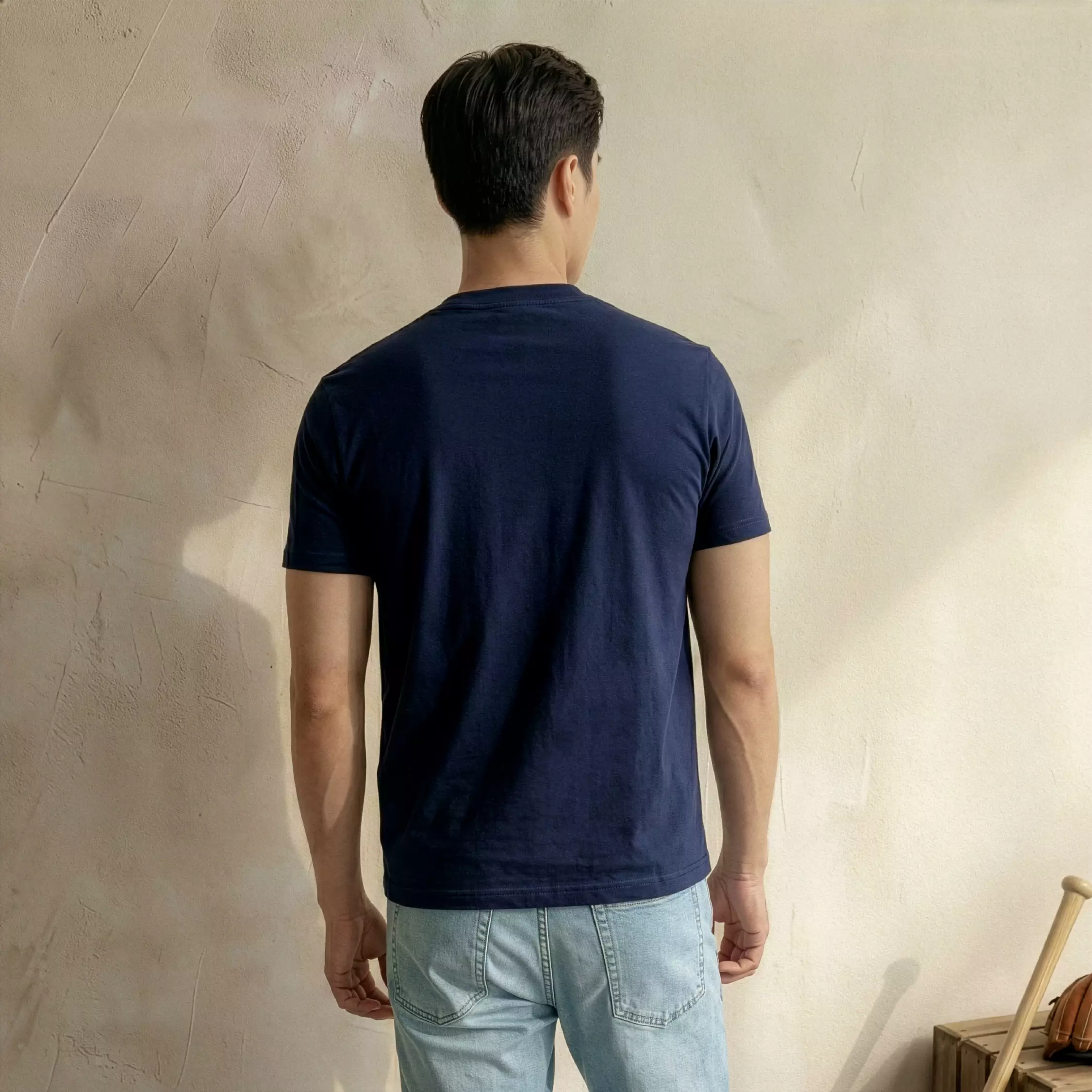 KALE NEO NAVY T-Shirt Fitted Tee Short Sleeve Cotton Cloudy