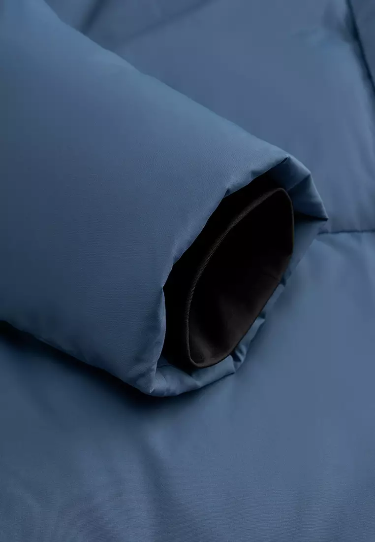 男裝 K-SWISS LOGO 防風長版鵝絨羽絨外套