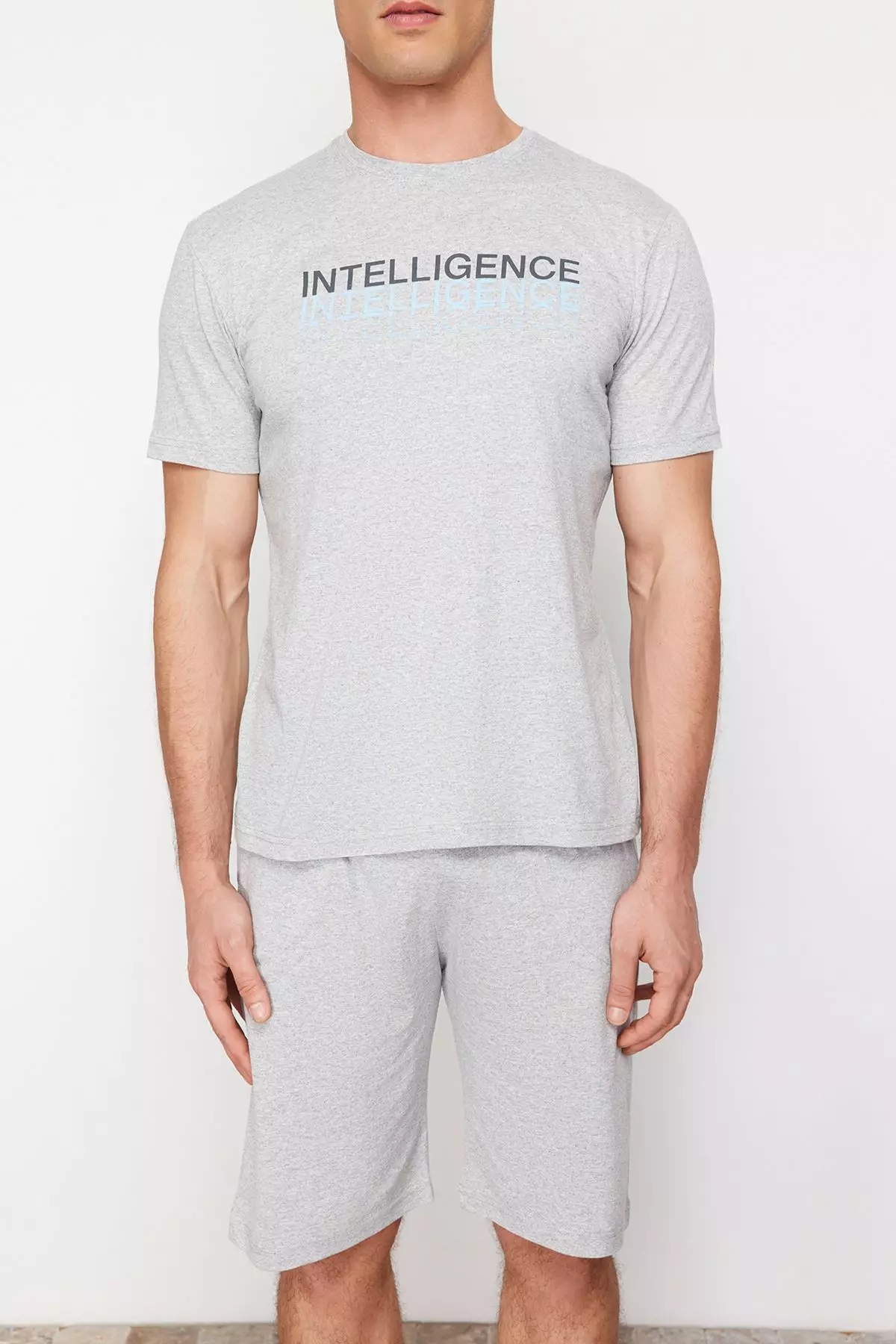 Regular Fit Crew Neck Pyjamas Set