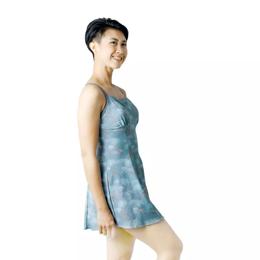 Opelon Ladies Dress Suit - Baju Renang Dress Wanita Warna Teal