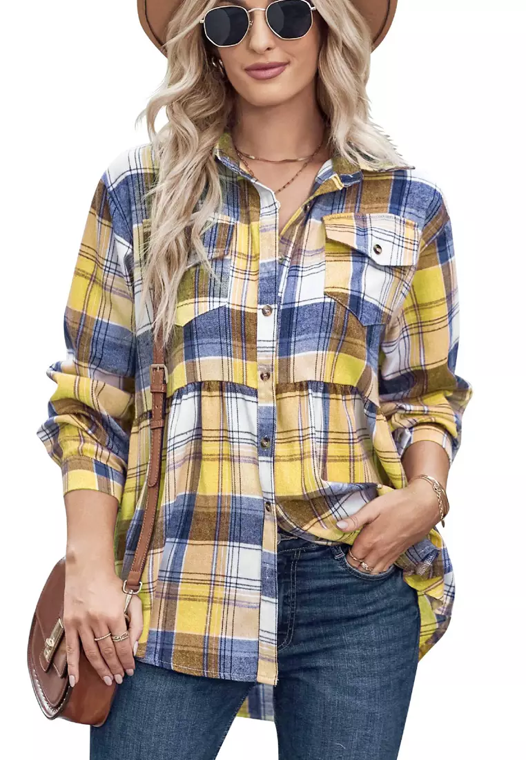 yellow check shirt womens