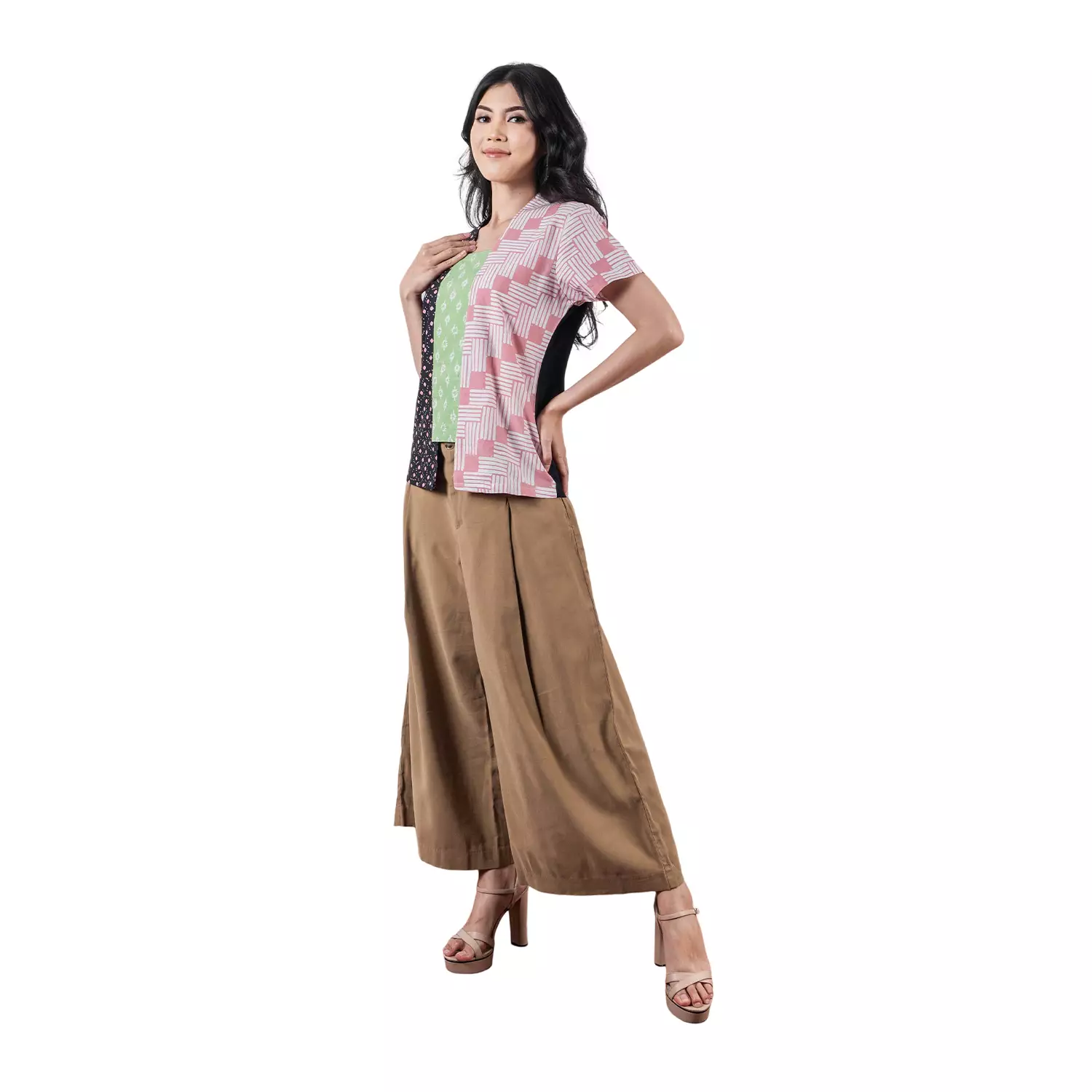 Blouse Batik Wanita - Atasan Batik - Bhatara Batik Sheisha - Baju Batik Modern Lengan Pendek