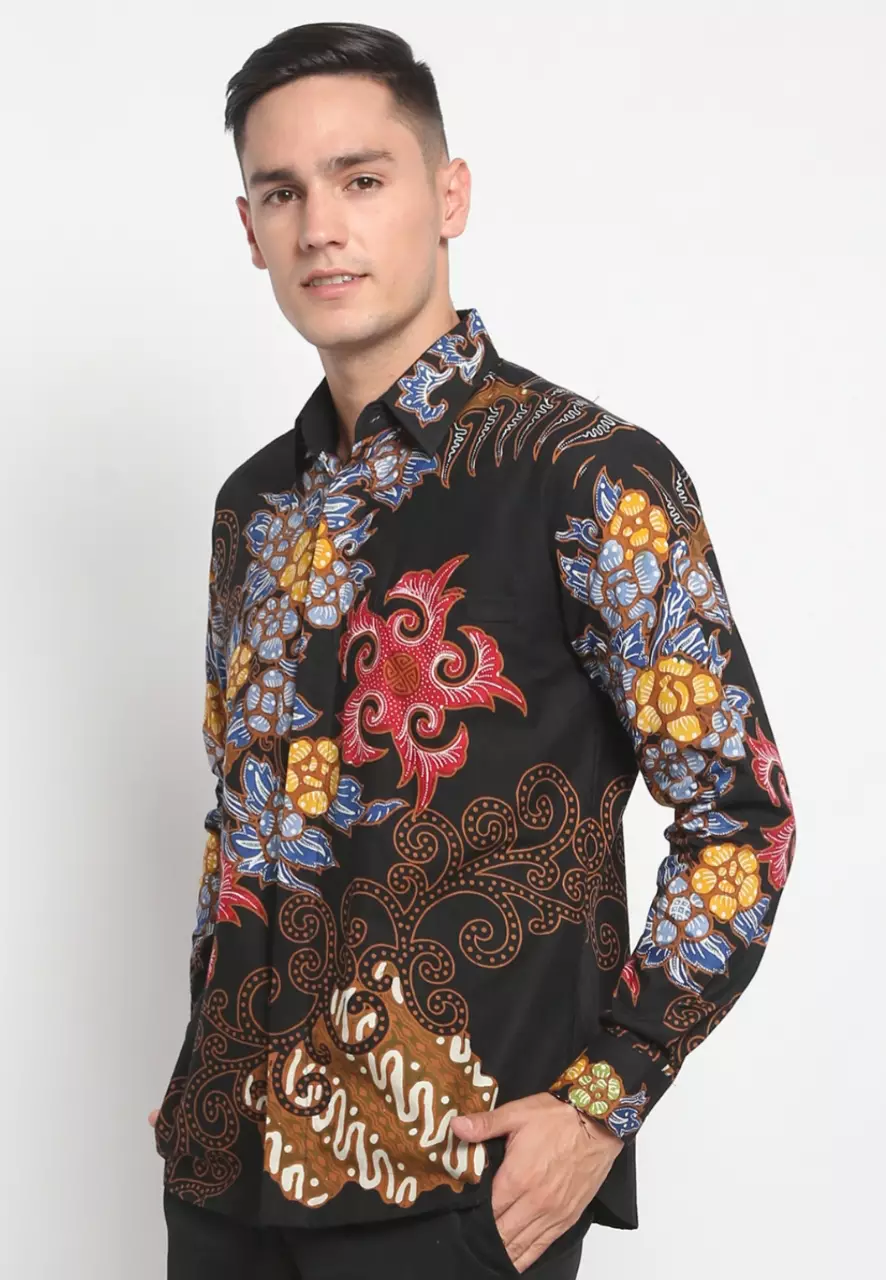 Batik Sablon Malam Harjuna Winanga Kemeja Batik Pria Premium Slimfit Modern Lengan Panjang