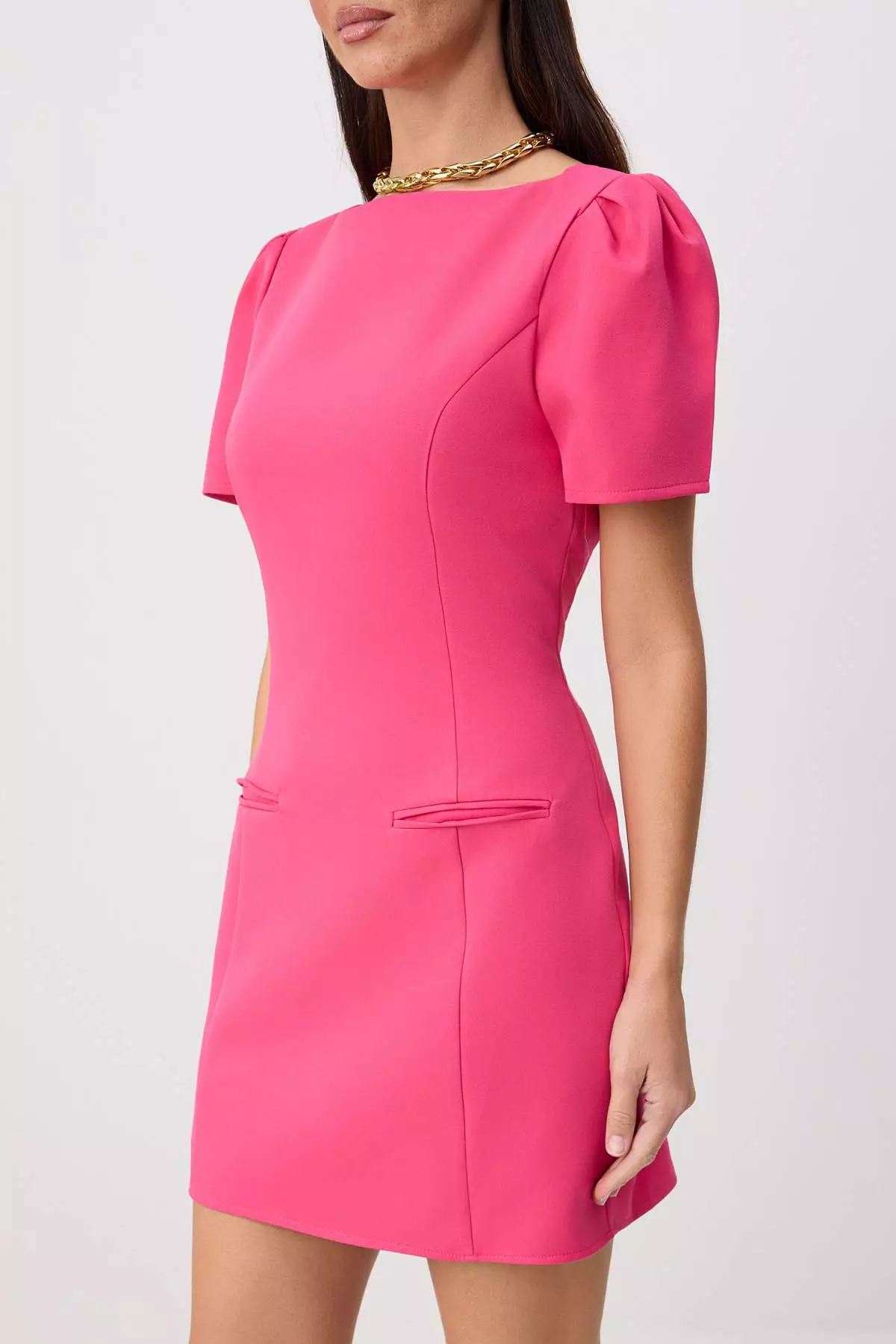 Fuchsia Fileto Pocket Detailed Mini Woven Dress Twoaw26El00373