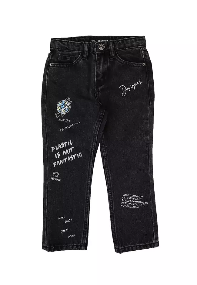 Black best sale plastic jeans