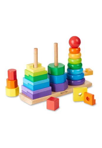 Jual Melissa Doug Stacking Sorting Geometric Stacker Original Zalora Indonesia