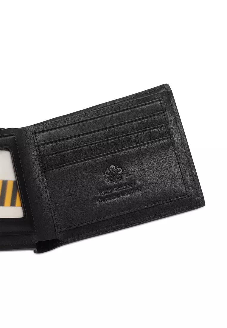 Men's Genuine Leather RFID Blocking Bi Fold Wallet