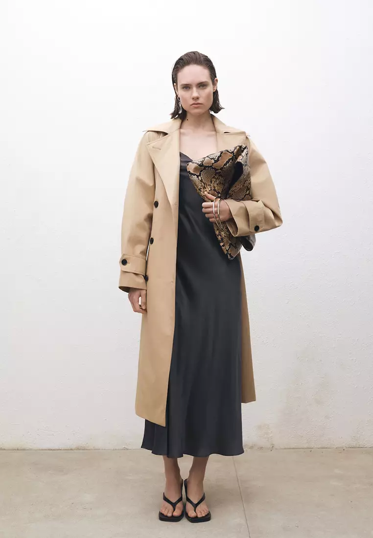 Silk Dress With Draped Neckline