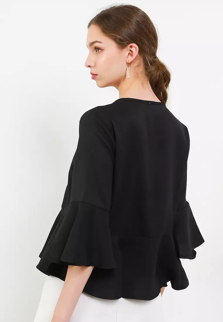 Ruffle Blouse with Crystal