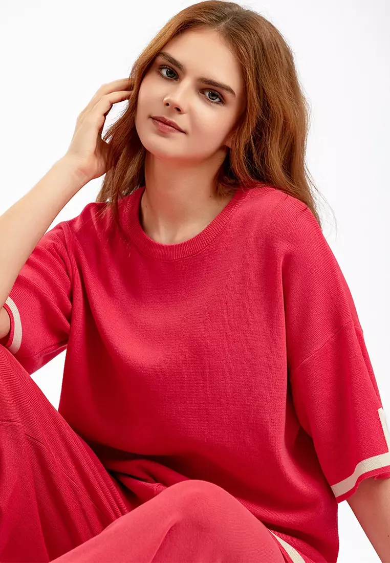 Fashionable Color-Block Knitted Set SX3204