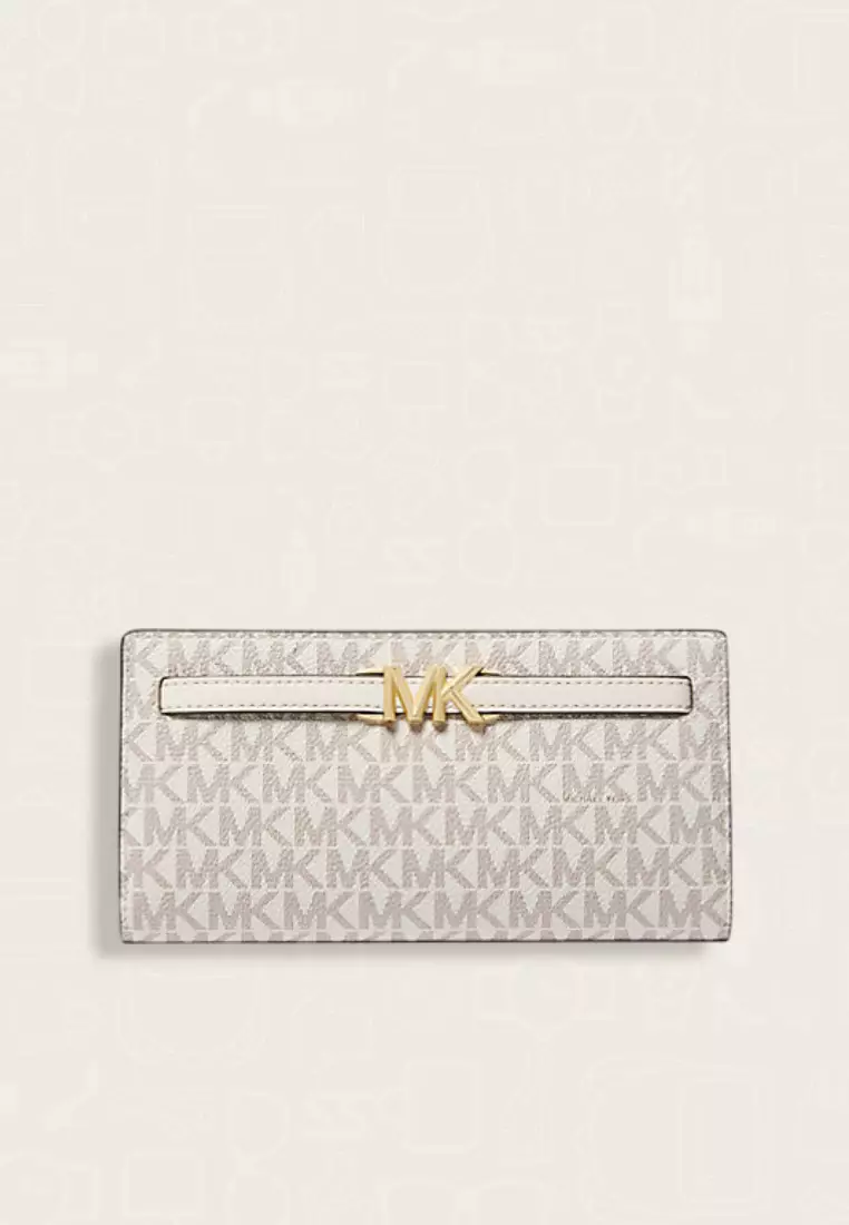 Jual MICHAEL KORS Michael Kors Reed Large Logo Wallet Cream Multi ...