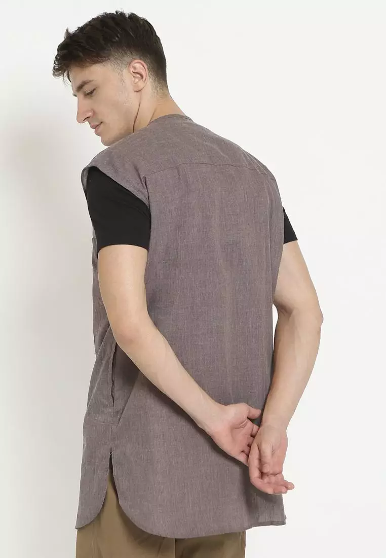 Zayidan Rompi Sholat Zipper Muslim Pria - Coklat