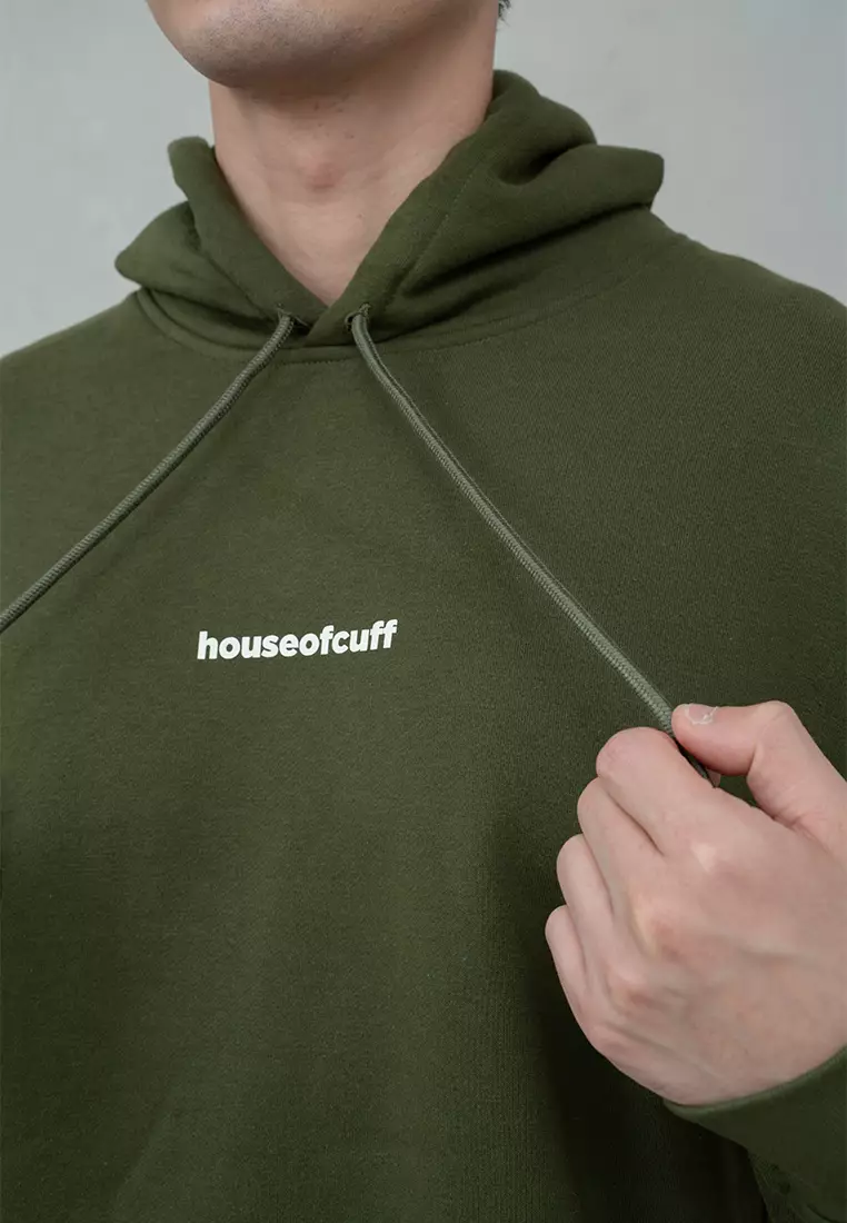 Houseofcuff Jaket Jumper Hoodie Tebal Premium Glow In The Dark Hijau Army
