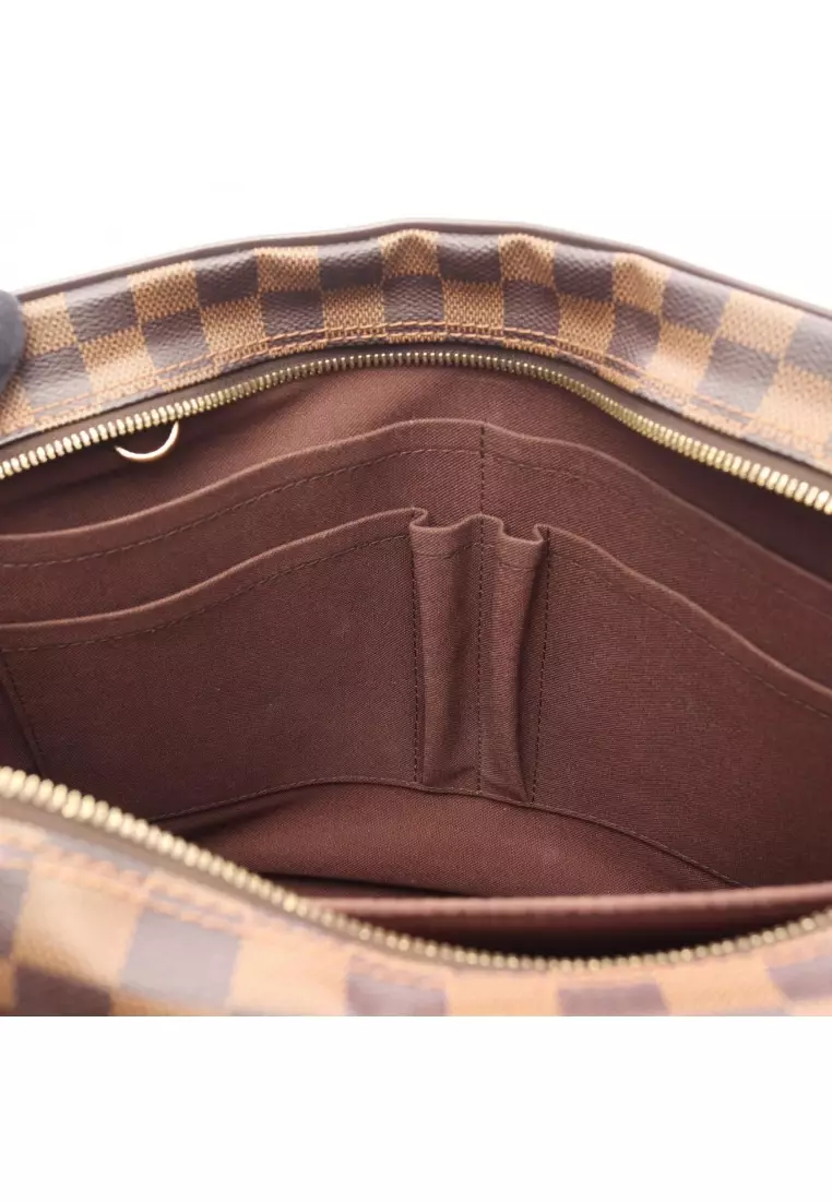 Pre-Loved Louis Vuitton Shelton GM Damier  ebene Shoulder bag PVC leather Brown