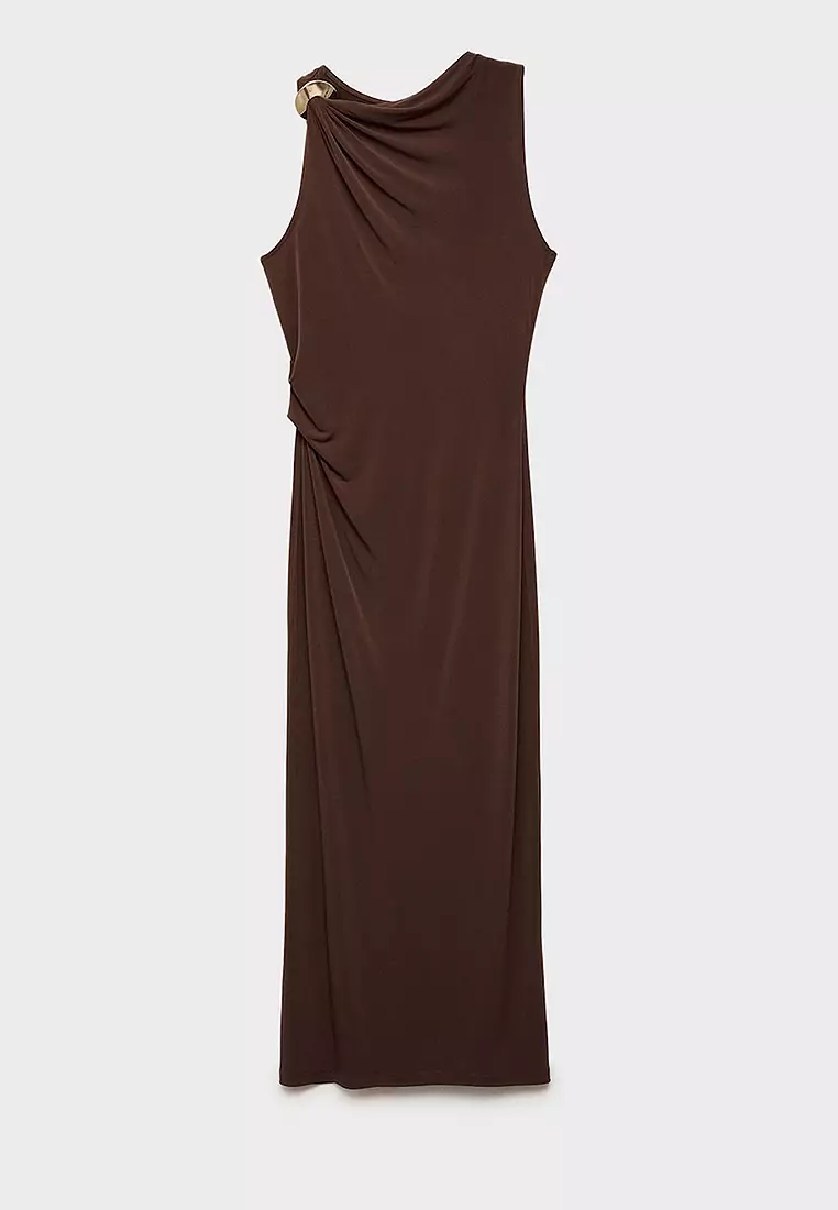 Draped Dress With Metallic Detail