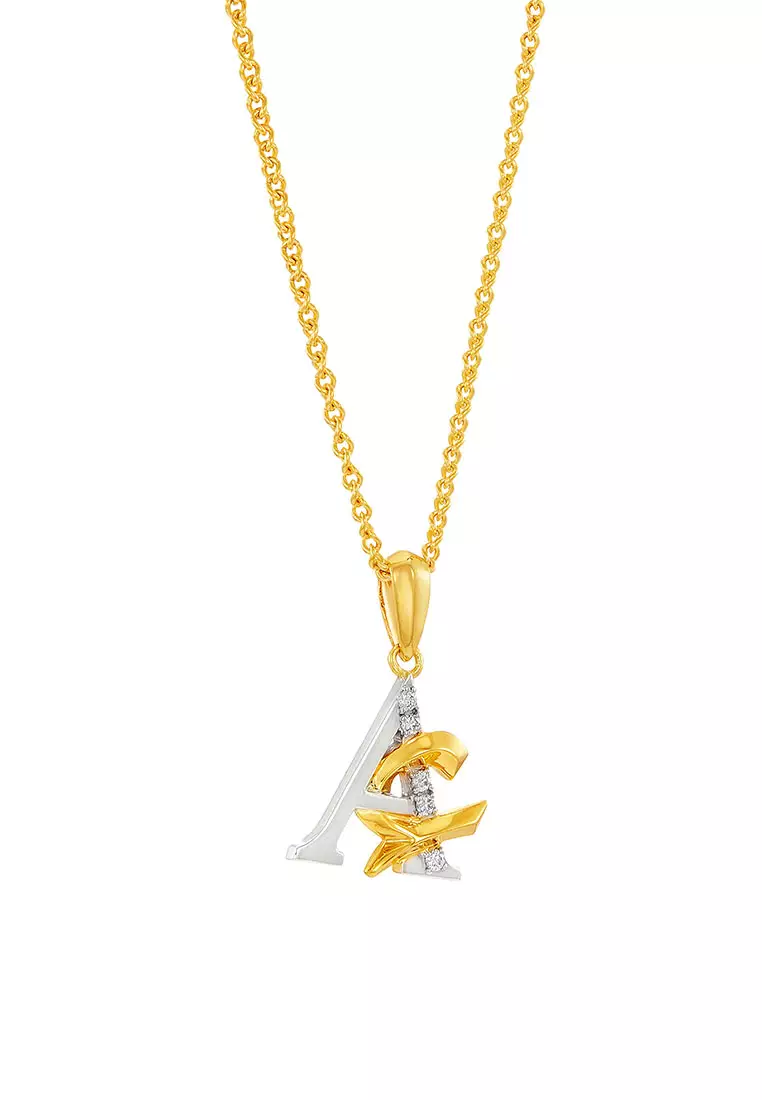 HABIB TULUS | Diamond Necklace in 375/9K Yellow and White Gold (Alphabet) 560710724(A-HMZH)-YG