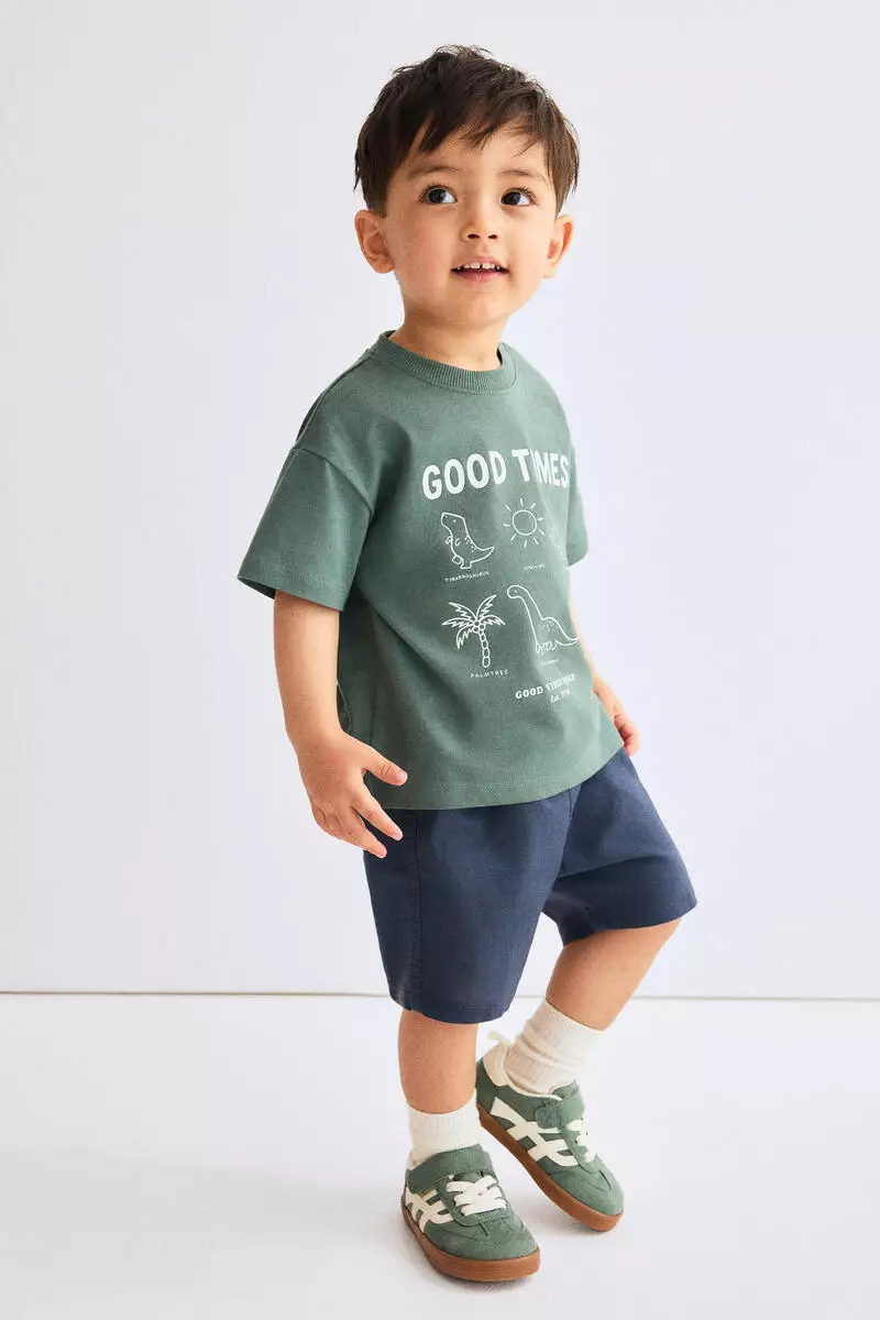 Linen-blend shorts