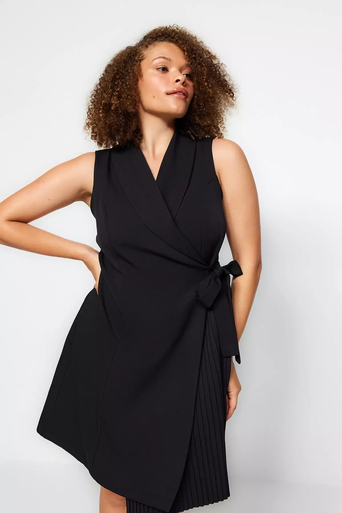 Plus Size Wrap Mini Dress
