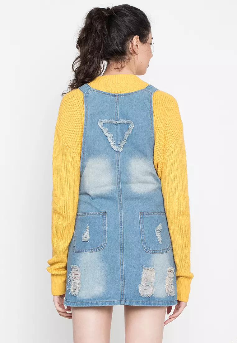 Jean overall on sale skirt yellow