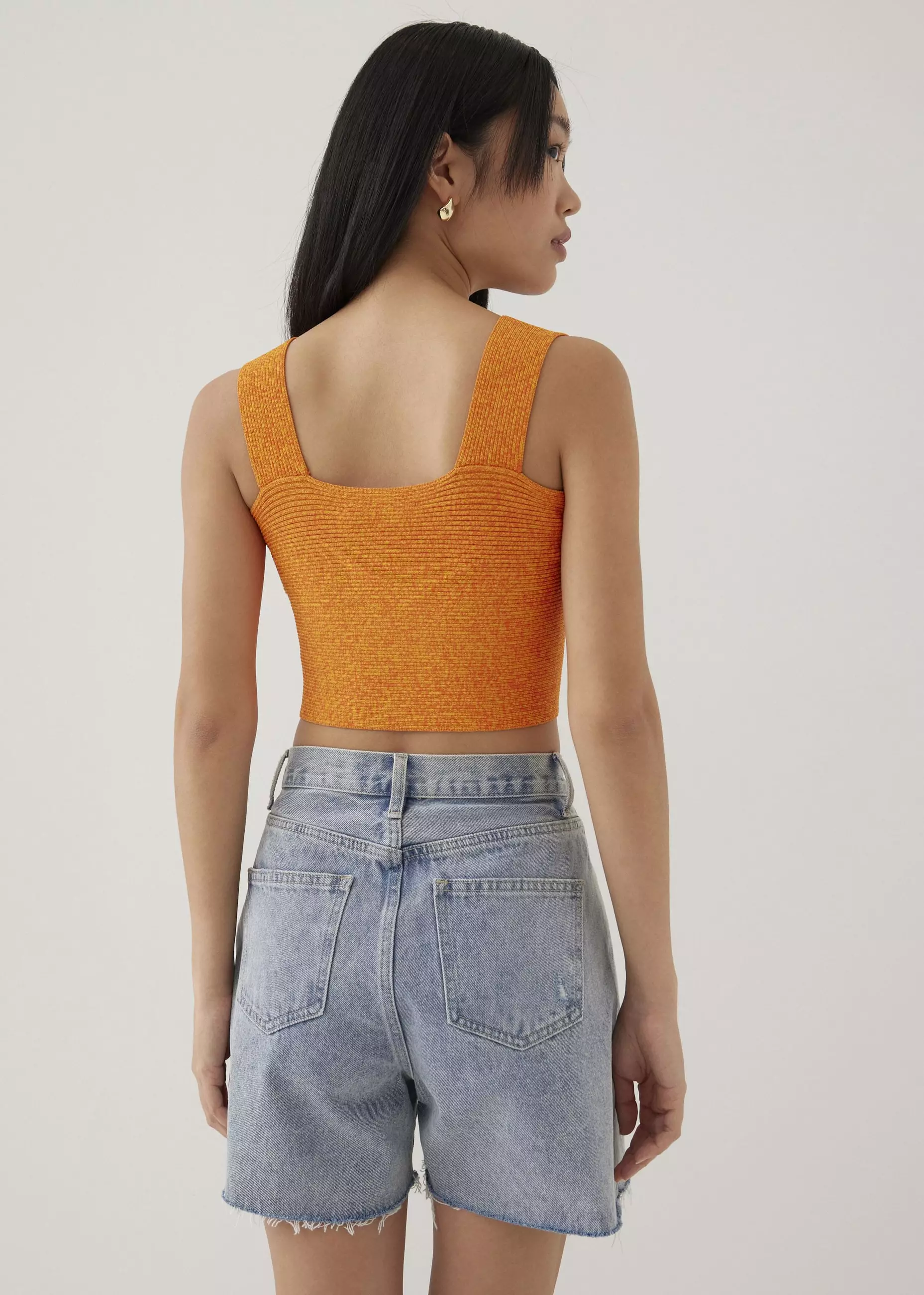 Atasan Wanita - Ansley Reversible Knit Crop Top