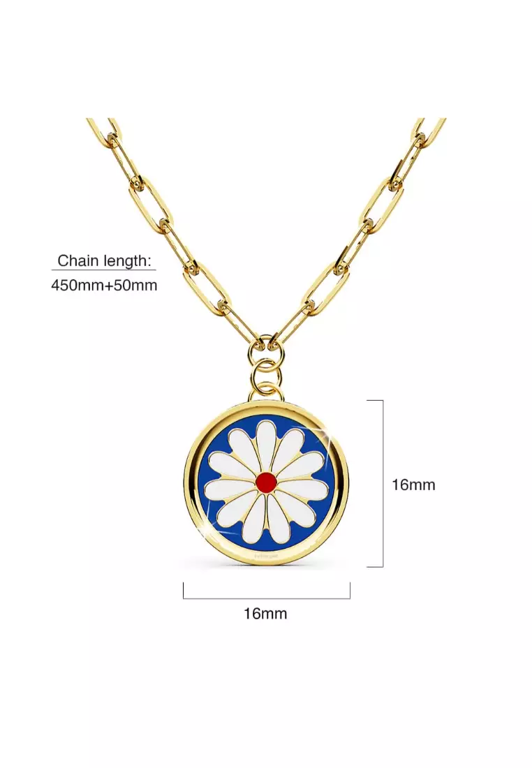 Bullion Blue Blossom Necklace in Gold