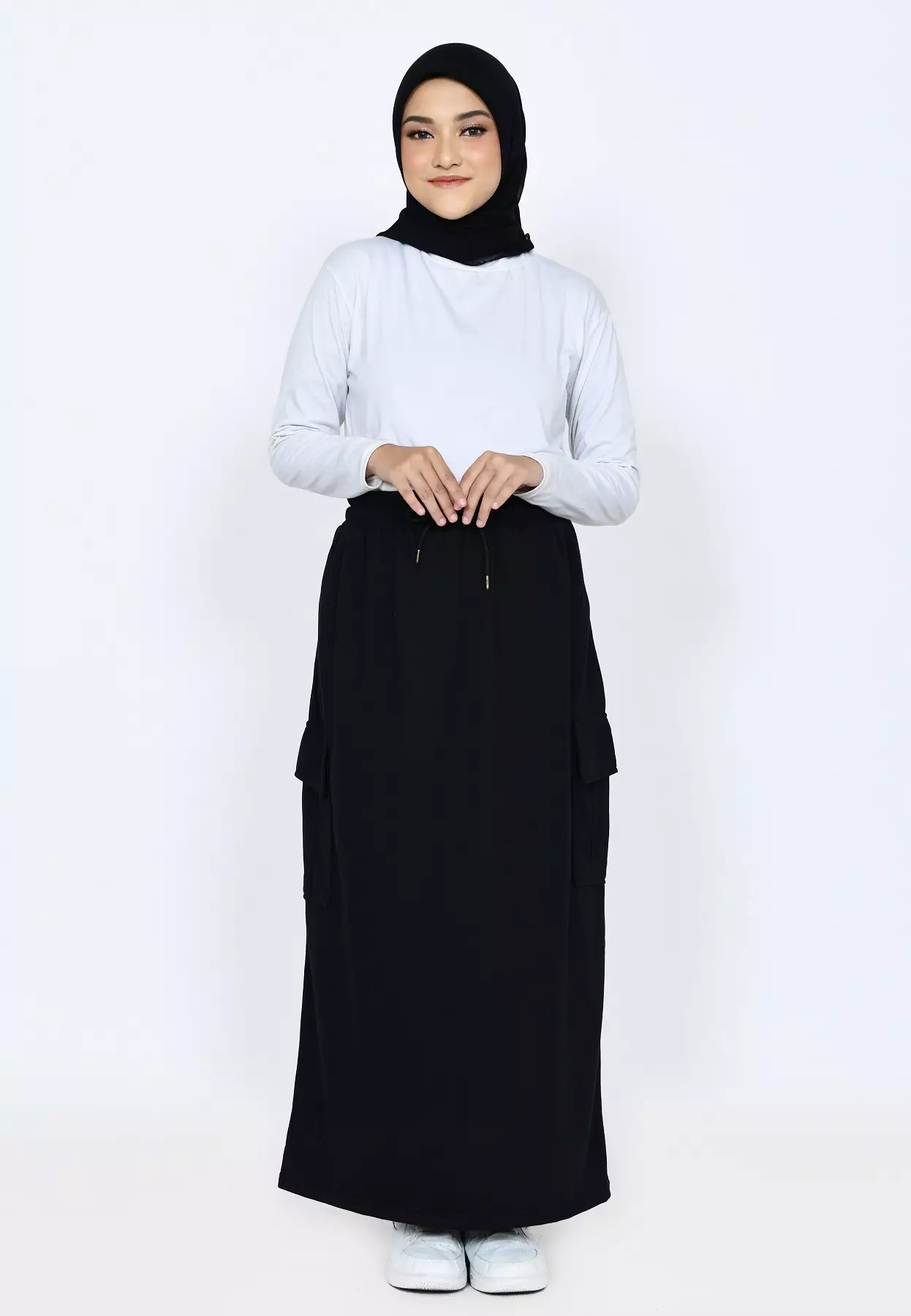 BUNDLE HEMAT 2 PCS Talis Cargo Skirt BLACK - WHITE