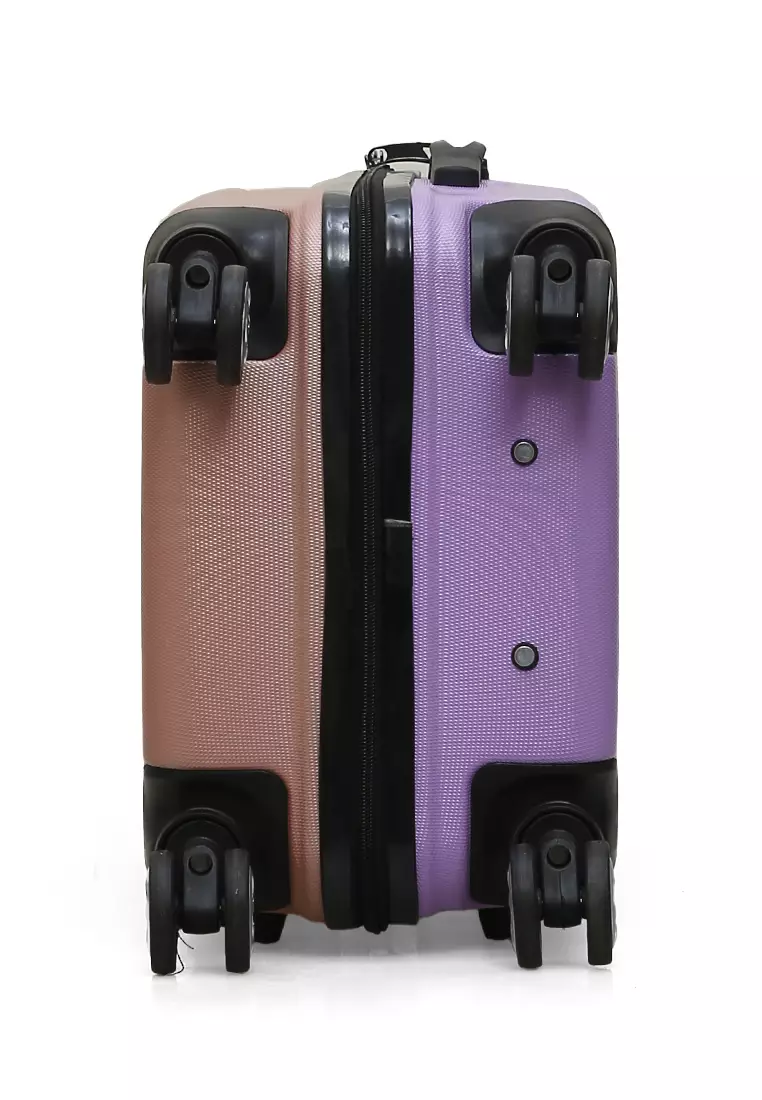 Carlton Koper Hardcase Unisex Size 20 Inch Dual Tone Color Large Compartment Suitcase Code Lock System Material ABS+PVC Coated ORIGINAL - Rose Purple