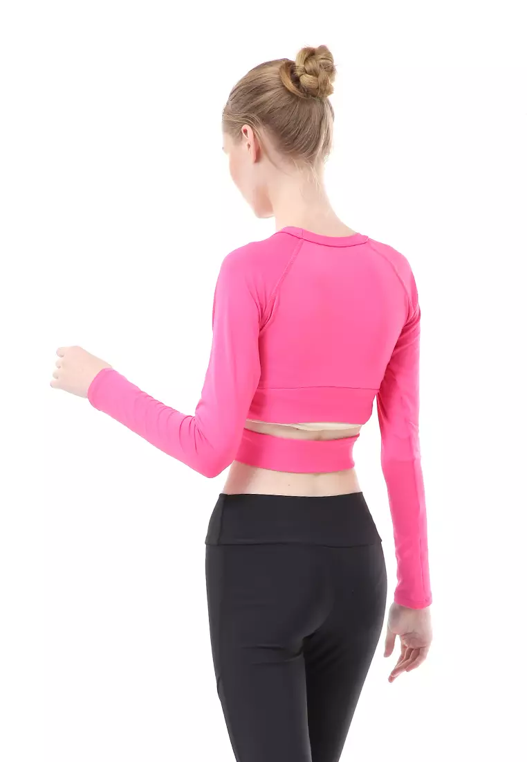 Felisa Baju Senam Aerobik Atasan Wanita Long Sleeve Premium Quality - Pink