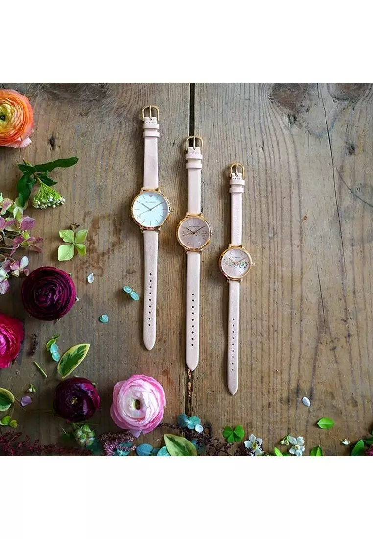 [Sustainable Watch] Oui & Me Petite Fleurette 32mm Nude Leather Women's Quartz Watch ME010009