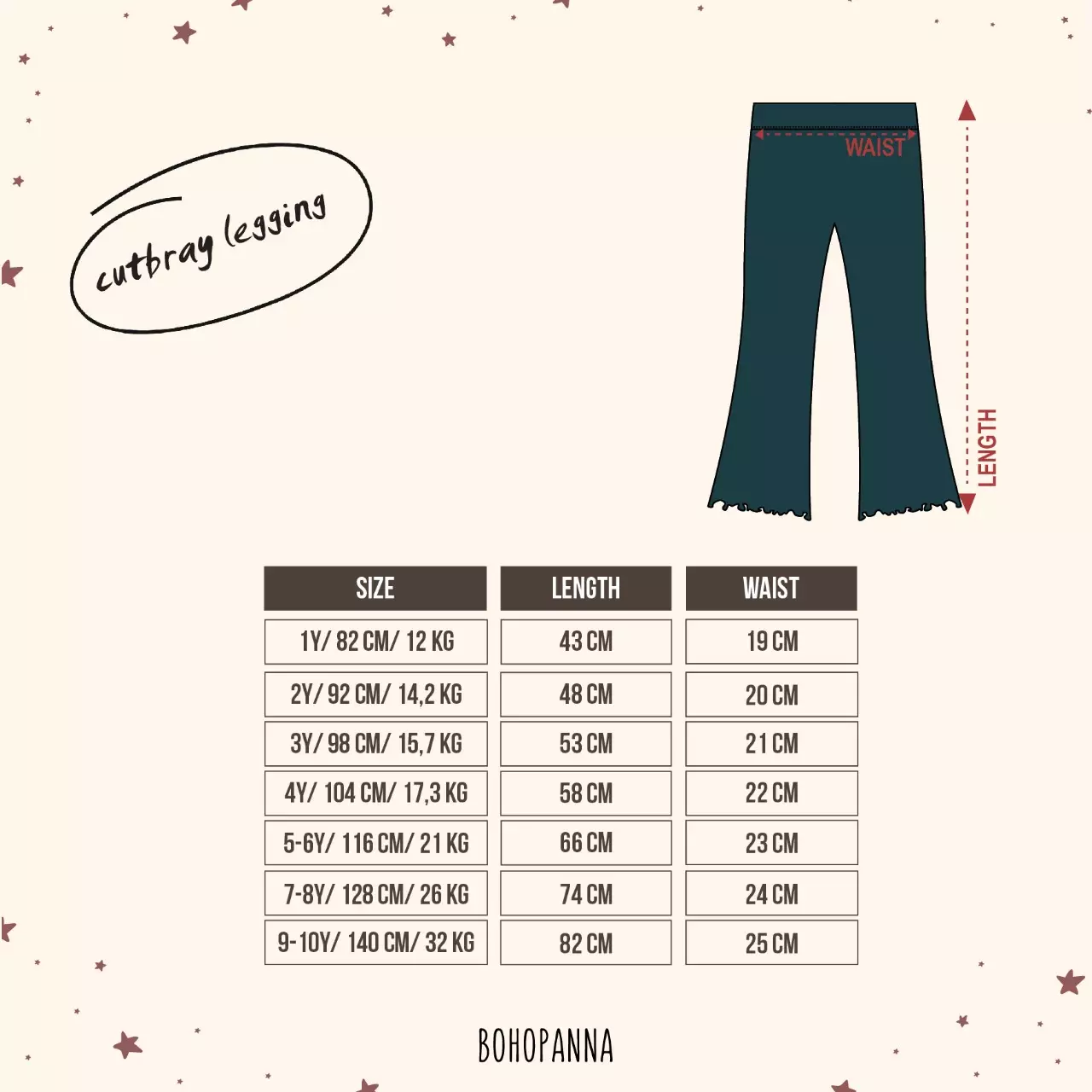 BOHOPANNA - CUTBRAY LEGGING PANTS - CELANA ANAK