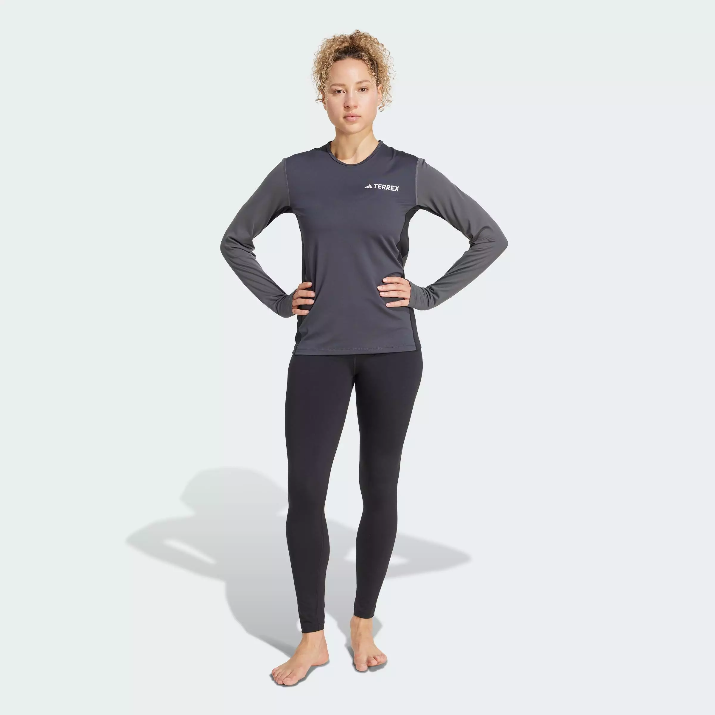 Hiking Multi Synthetic Base Layer Long Sleeve Women Grey JC8200