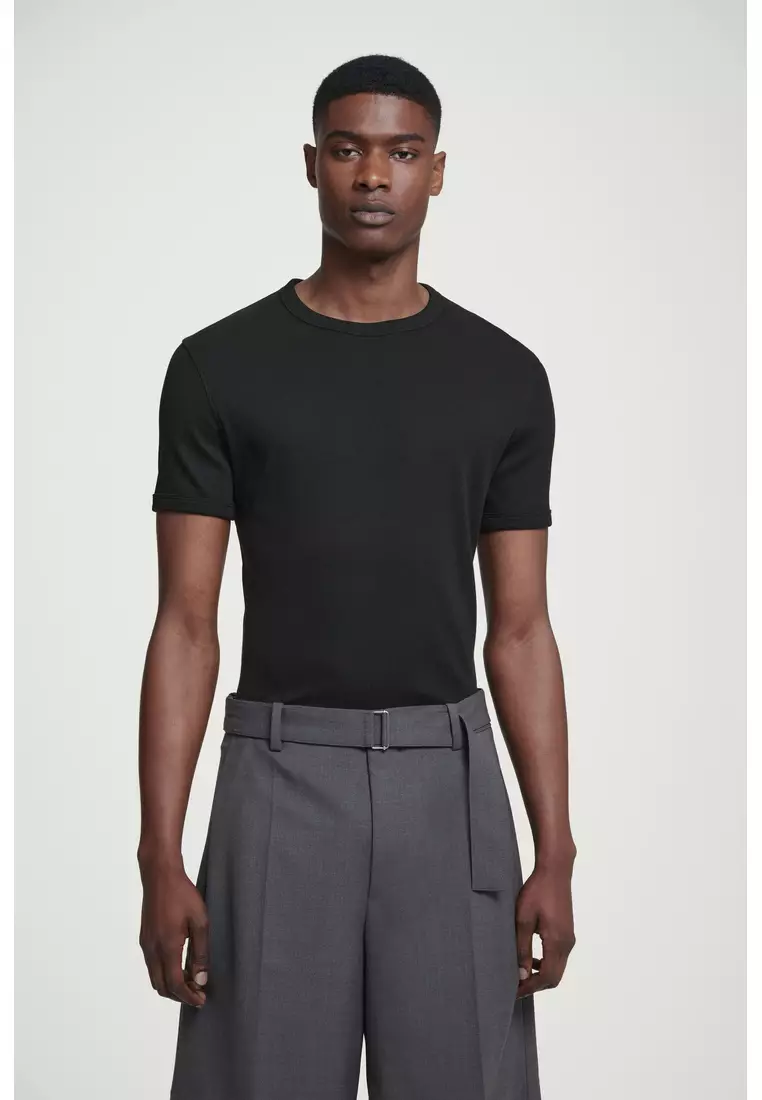 SLIM RIBBED COTTON T-SHIRT