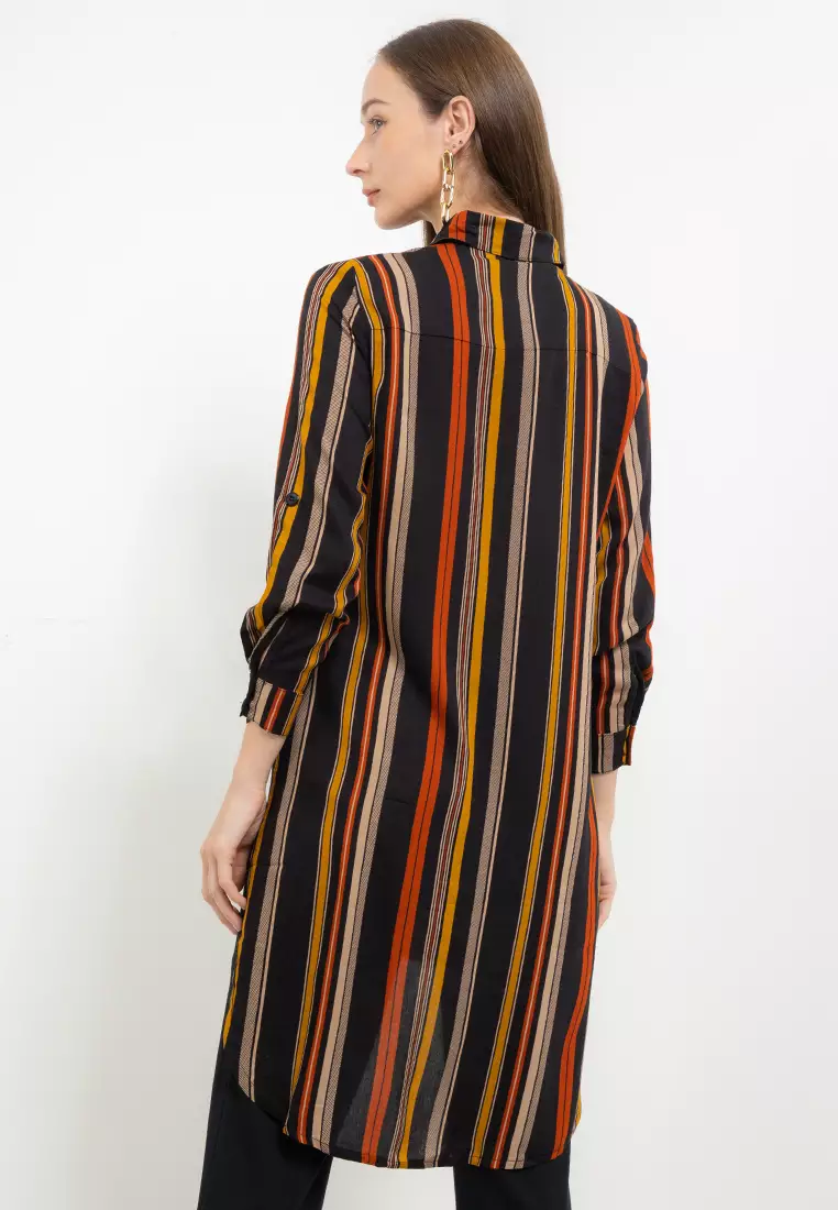 Tunik Motif Garis Warna