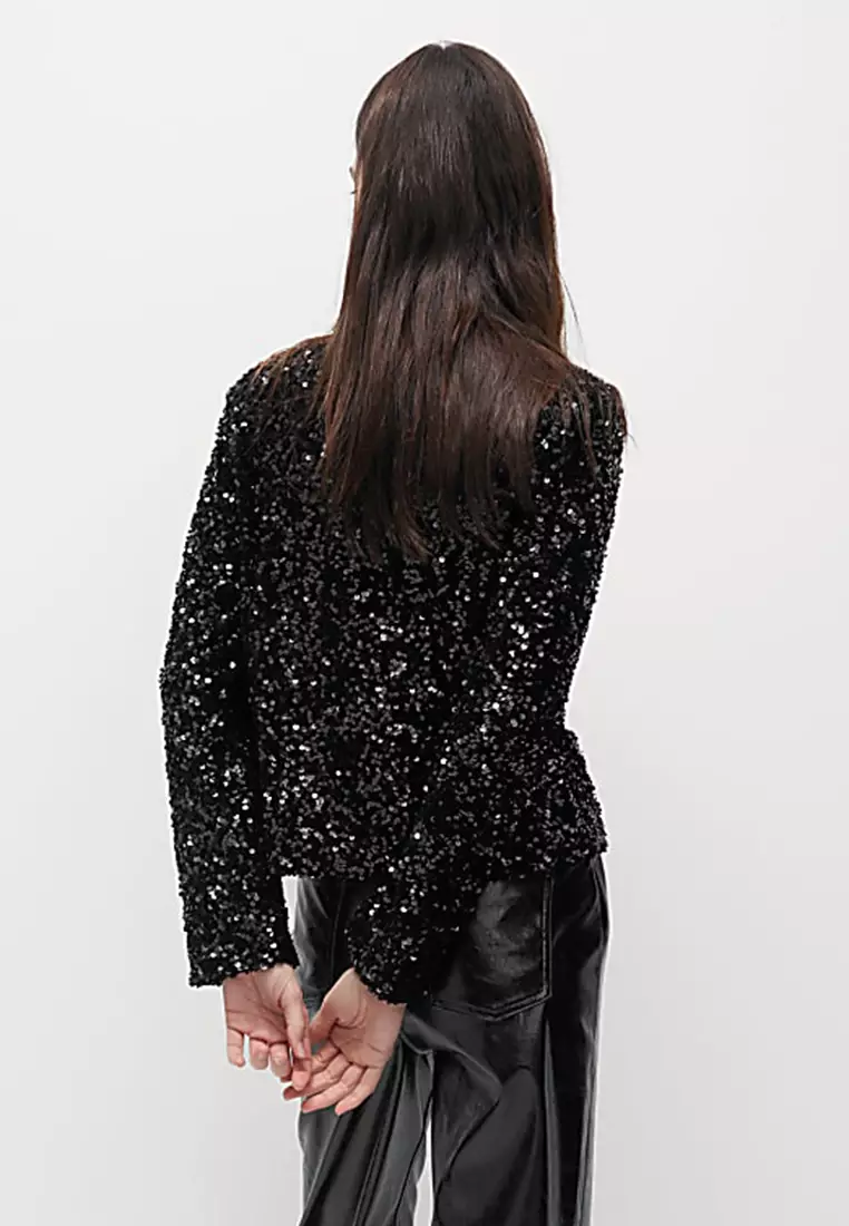Sequin V-Neck Blouse