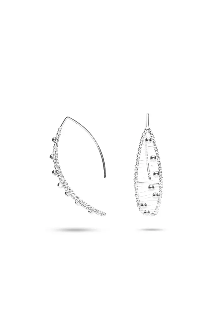 White gold threader earrings online