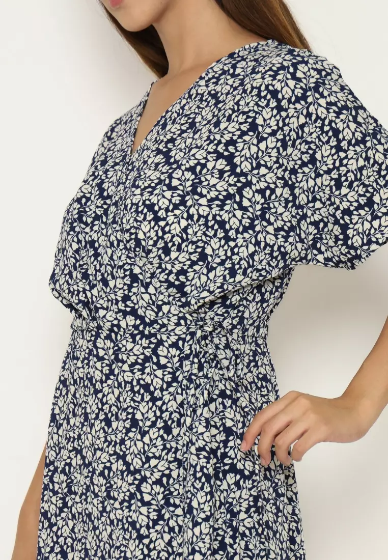 Urban Exchange Josie Dress Navy - Printed Dress Navy Korean Style