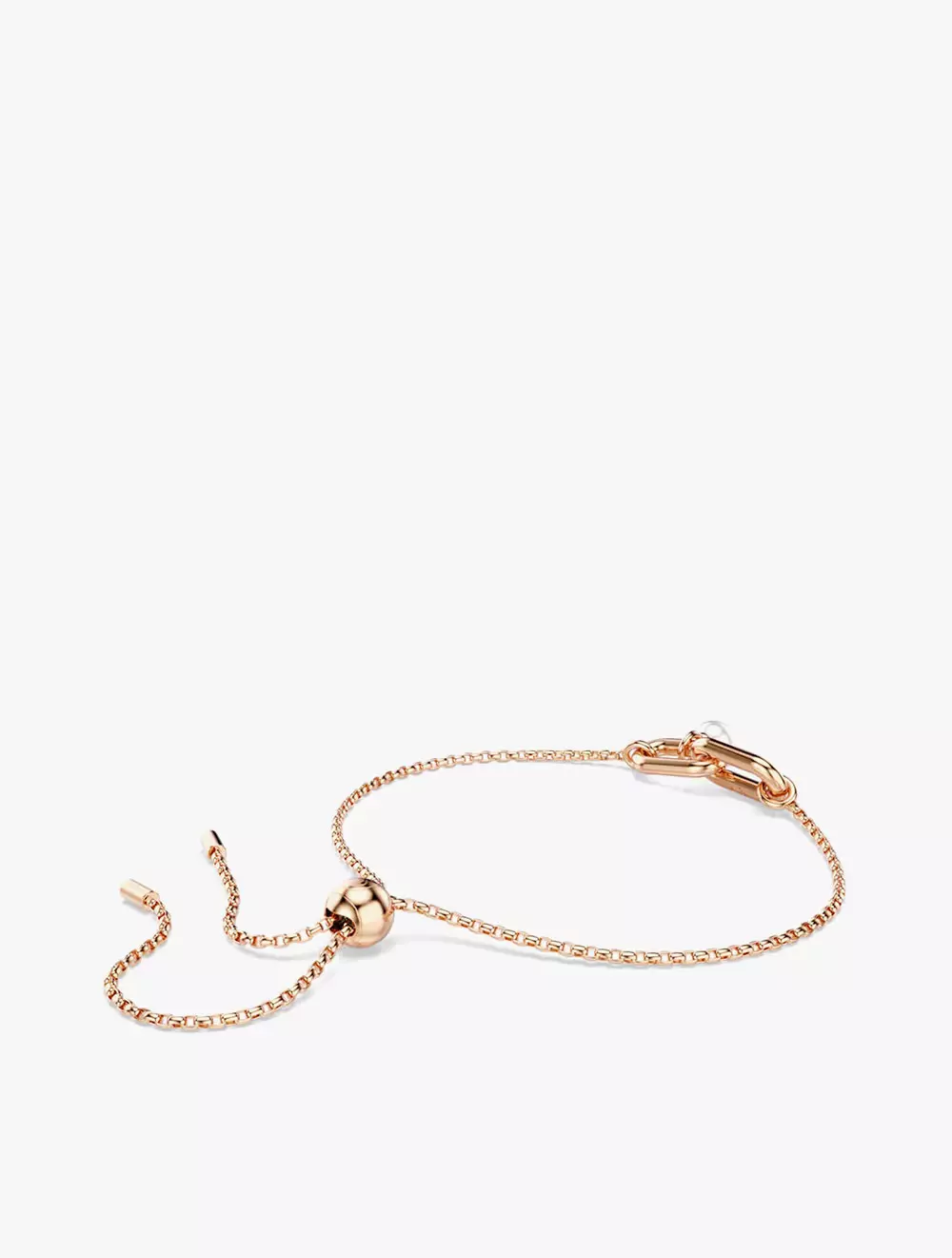 Constella bracelet, Crystal pearl, Round cut, White, Rose gold-tone plated