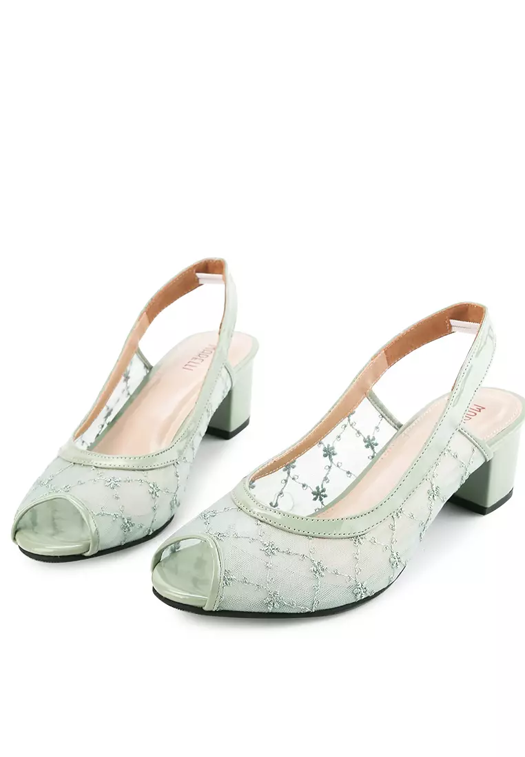 Sena Sepatu Sandal Mesh Wanita Hak 5 cm