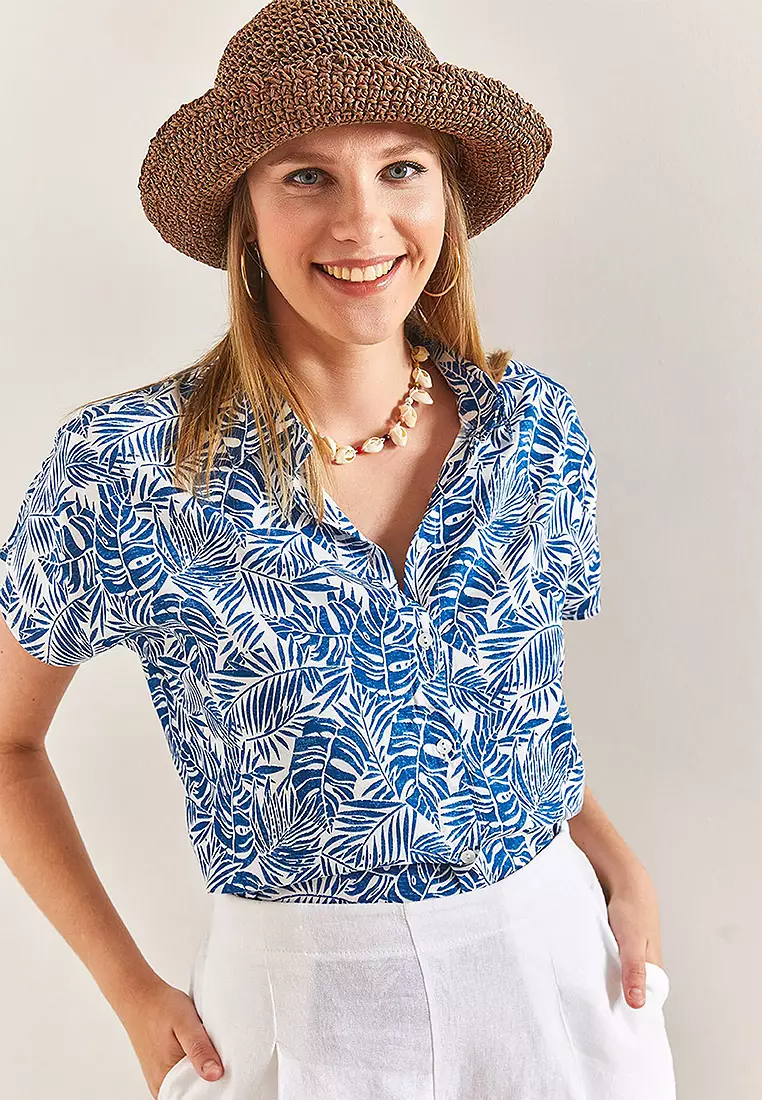 Short Sleeve Printed Viscose Shirt