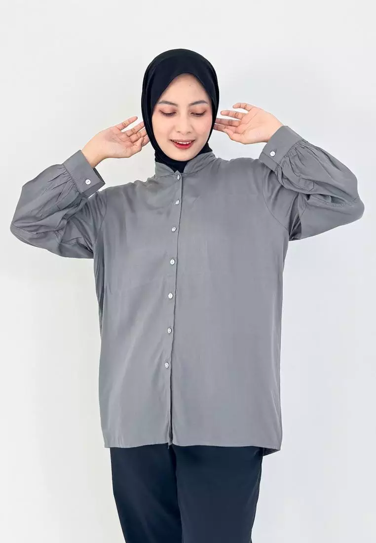 Kemeja Cotton Grenda [Abu - Abu]