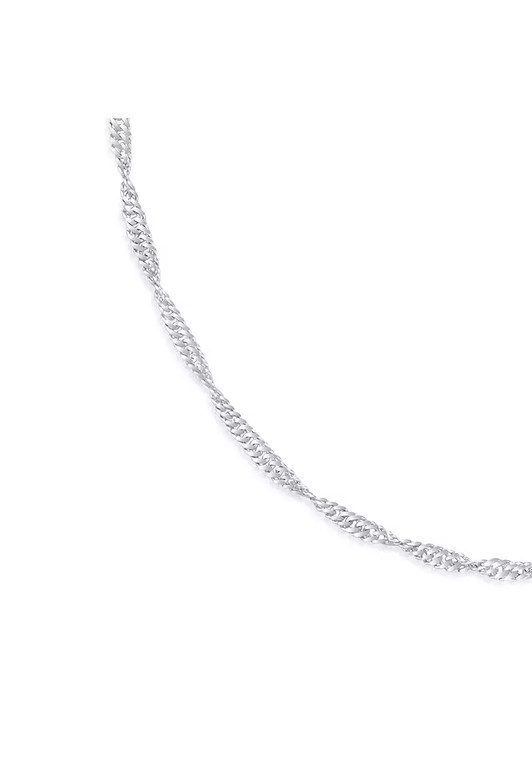 925 Sterling Silver Wave Chain Necklace SR001 (3.40MM, 45CM)