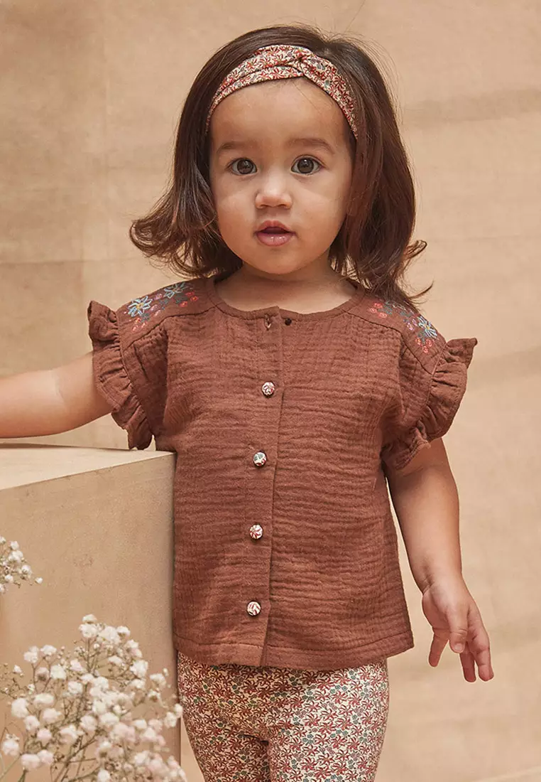 Brown  Embroidery Blouse