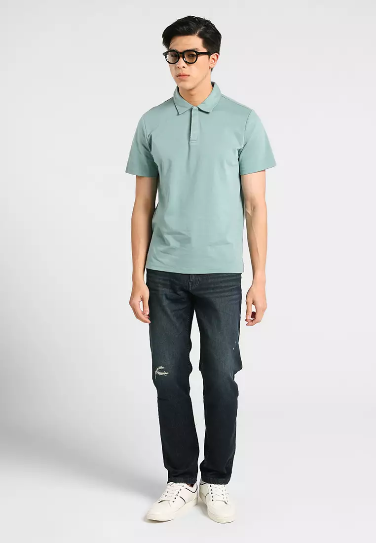 MANZONE - Celana Denim Panjang Pria Owen Slim Fit - Dark Blue Warna Blue_Dark