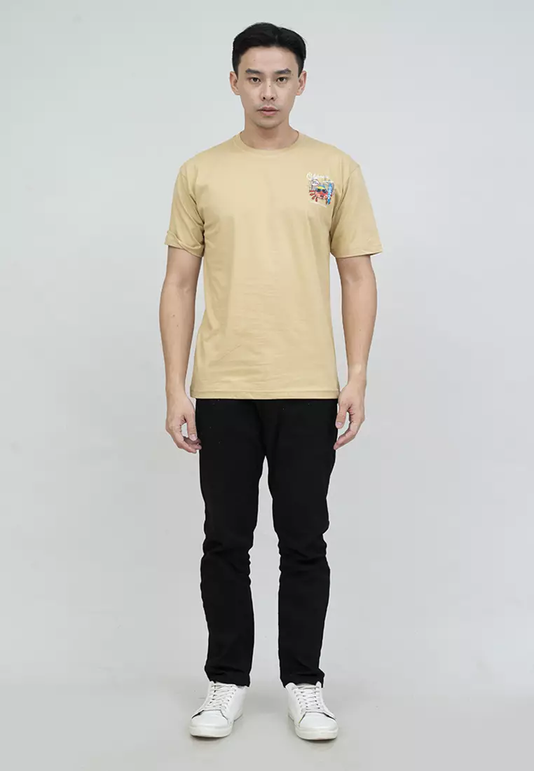 Kaos Cream t shirt polos houseofcuff motif California Surf READY 4XL