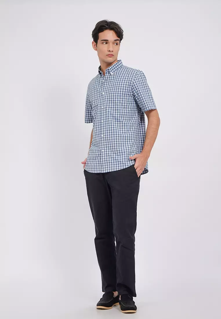Regular Fit Short Sleeve Checks Shirt