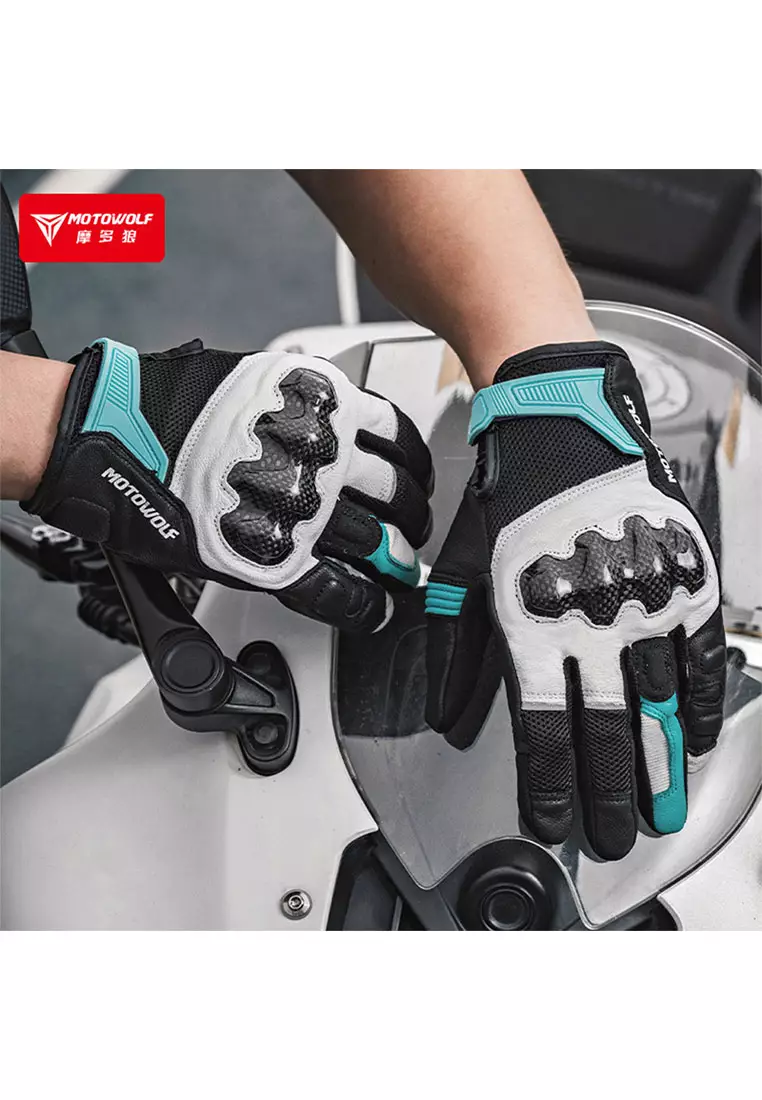 Motowolf MDL0347 Full Gloves- White