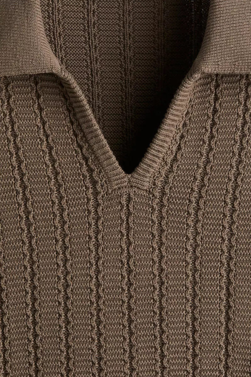 Regular Fit Textured-knit polo shirt